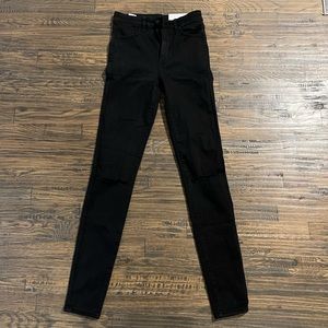 American Eagle Black Next Level Stretch Jeans - Sz 6, Extra Long Length